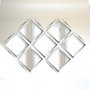 Wallity Juego de 7 Espejos de Cristal Plata 24 x 24 cm